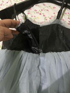 Chic Black &amp; Grey Tulle Dress