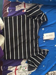Striped Square Neck Crop Top