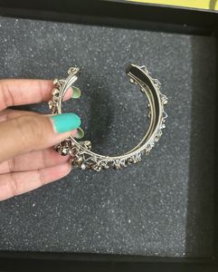 Navratri Silver-Tone Bangle Bracelet