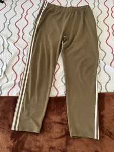 Olive Green Track Pants with Stripes