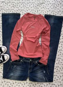 Snug fit vintage athleisure top