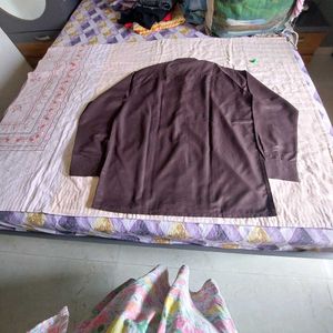 Men's Brown Striped Dress Shirt