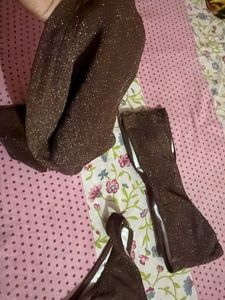 Sparkly Brown Bikini Set