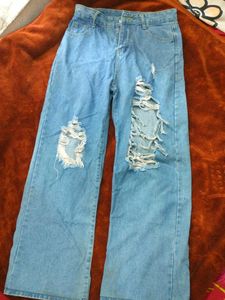 Ripped Wide Leg Jeans