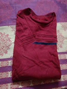 3xl Maroon Striped T-Shirt