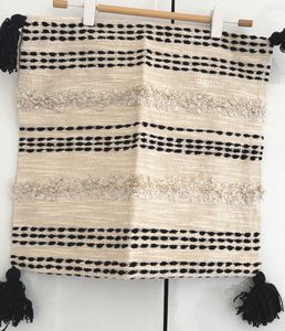 Boho Striped Cushion Cover with Tassels