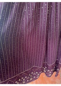 Elegant Purple Embroidered Maxi Dress