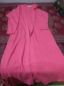 Pink Knit Duster Cardigan