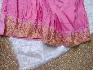 Pink Embroidered Skirt