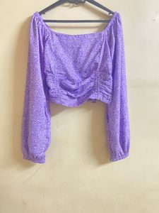 Purple Long Sleeve Top .size- S