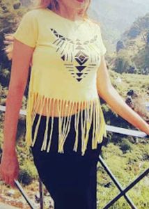 Yellow Fringe Crop Top