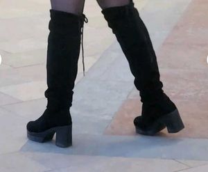 Black Over-the-Knee Platform Boots