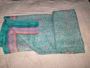 Beautiful Teal Printed Saree