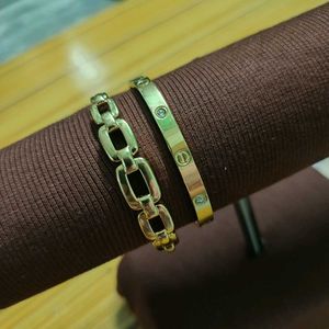 Elegant Gold Bracelets Set