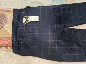 Classic Navy Plaid Trousers