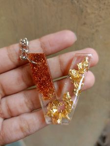 Resin V Latter Keychain
