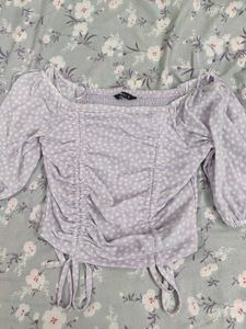Chic Lavender Polka Dot Top