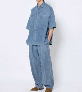 Stone Wash Denim Boxy Shirt