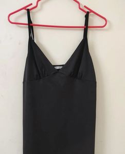 v neck black mini maxi dress