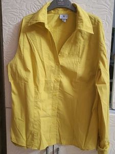 Classic Yellow Button-Up Blouse