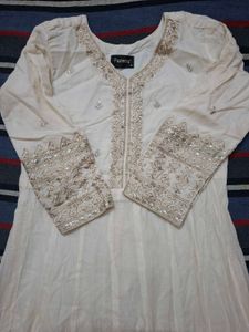 Elegant White Anarkali Suit ✨