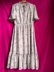 Light Pink Floral Midi Dress