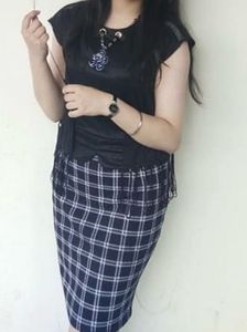 Chic Black Plaid Mini Dress
