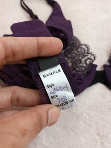 Elegant Purple Lace Bra 34B