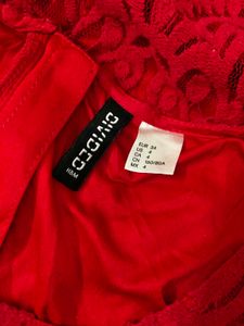 🌹 Stunning H&amp;M Red Lace Party Dress