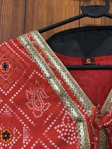 Red Bandhani Kurta