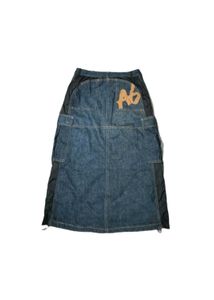 Unique Denim and Black parachute Skirt
