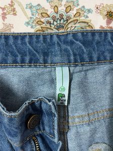 Wide Leg Blue Denim Jeans