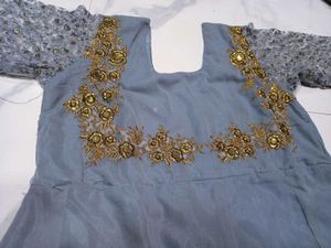 Elegant Grey Embroidered Kurta Set