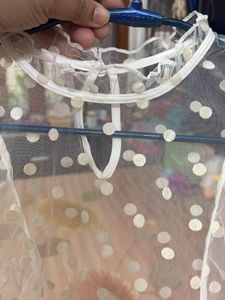 Shein Sheer Polka Dot Ruffle Top