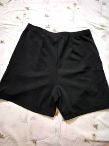 Black Wrap Skirt with Button Detail