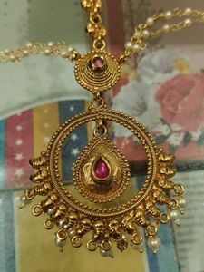 Exquisite Maangtika with Red Stone
