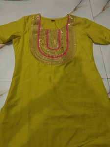 Yellow Embroidered Kurta Set