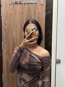 trendyol Tie-Dye Mesh Top
