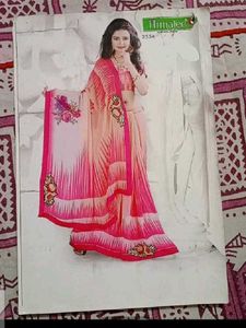 Beautiful Pink Embroidery Saree💗💗💖💖