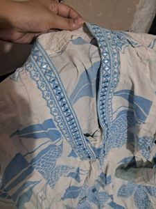 Pakistani Kurti And Plazzo Set With Dupatta