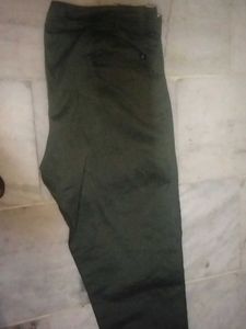 Dark Green Casual Pants