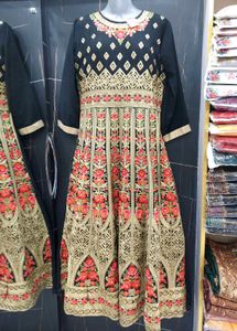 Black Heavy Embroidered Anarkali Gown