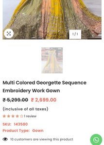 diwali offer !!Rainbow Sequin Gown grab soon