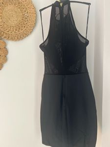 Black Mesh Panel Dress:UNUSED