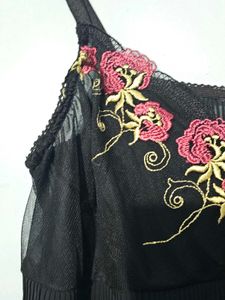 Black floral cami