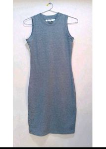 Sleek Grey Sleeveless Sheath Dress