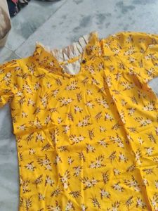 Yellow Floral Print Blouse