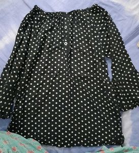 Chic Black Polka Dot Blouse