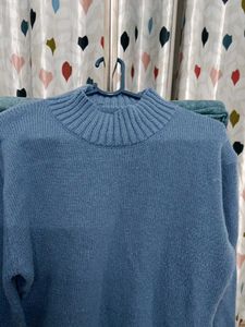 Woolen High-Neck Sweater Dress For Winter