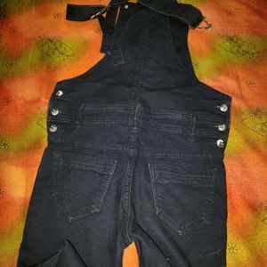 Black Denim Overalls